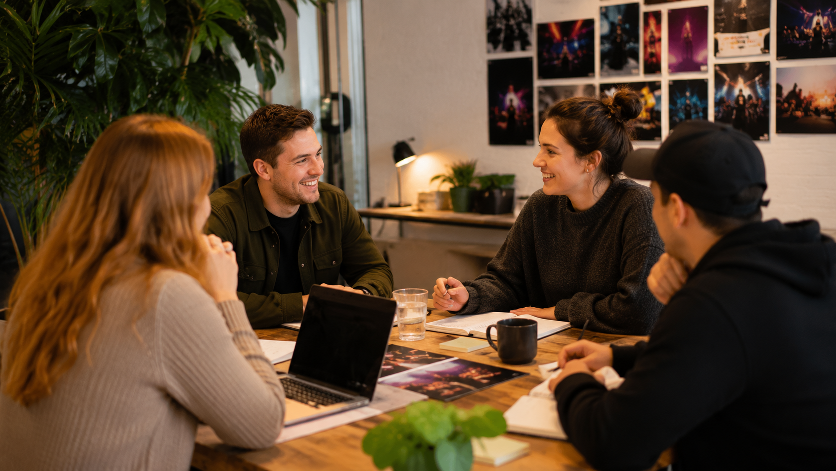 Team in overleg over een eventcampagne